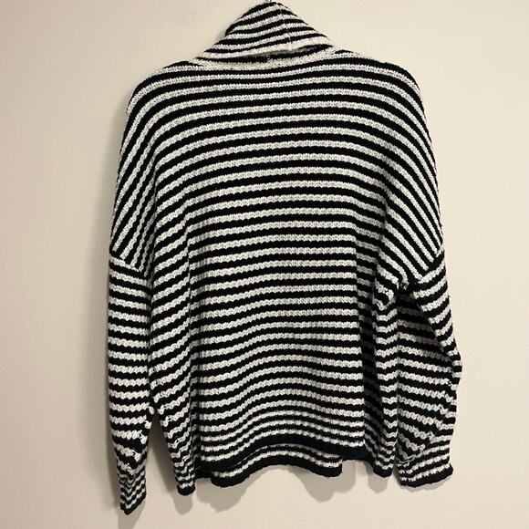 Splendid x Cella Jane Blog Knit Sweater Black White Stripe Wool Cashmere Medium - Picture 3 of 7